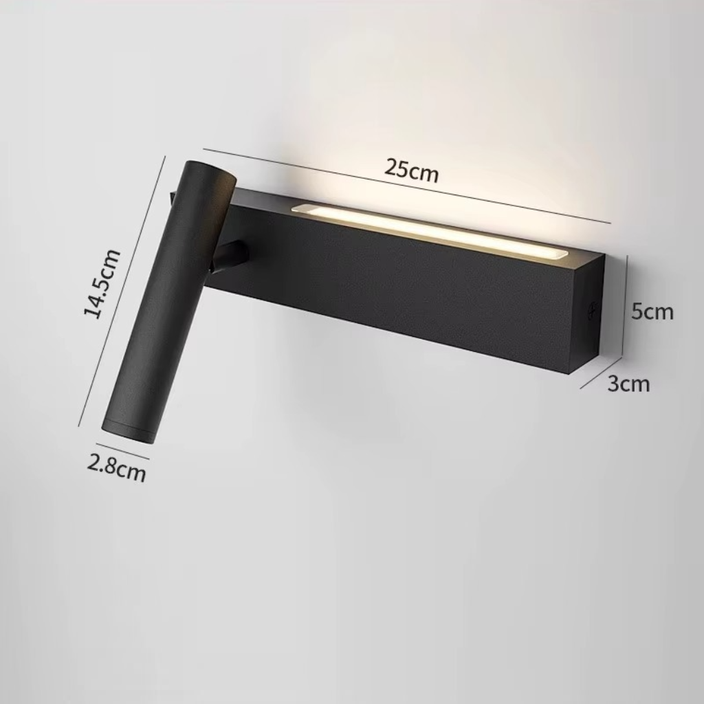 applique murale liseuse LED double éclairage fond blanc — Alenza
