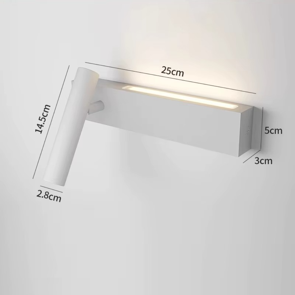 applique murale liseuse LED détail spot articulé — Alenza