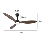 plafonnier ventilateur LED trois pales dimensions et cotes — Alenza
