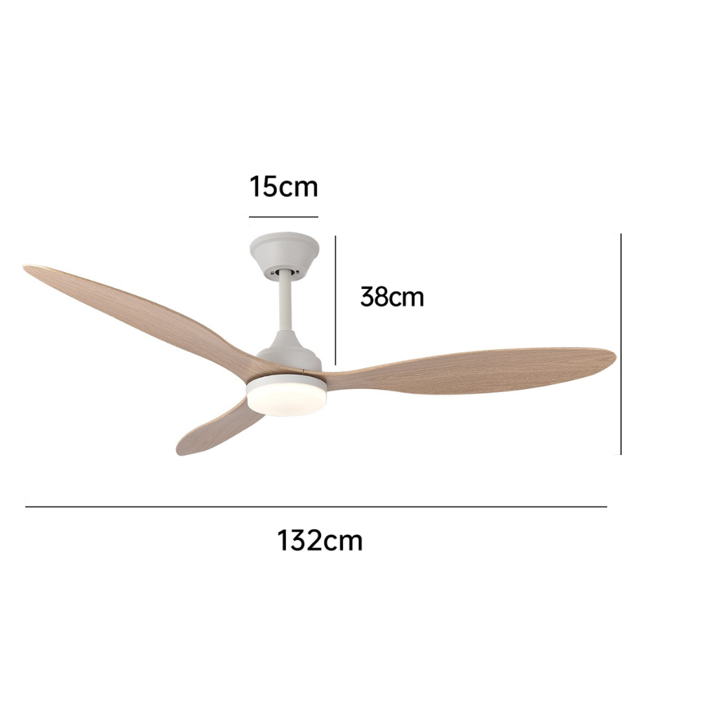 plafonnier ventilateur LED trois pales AERVIA vue 2 — Alenza