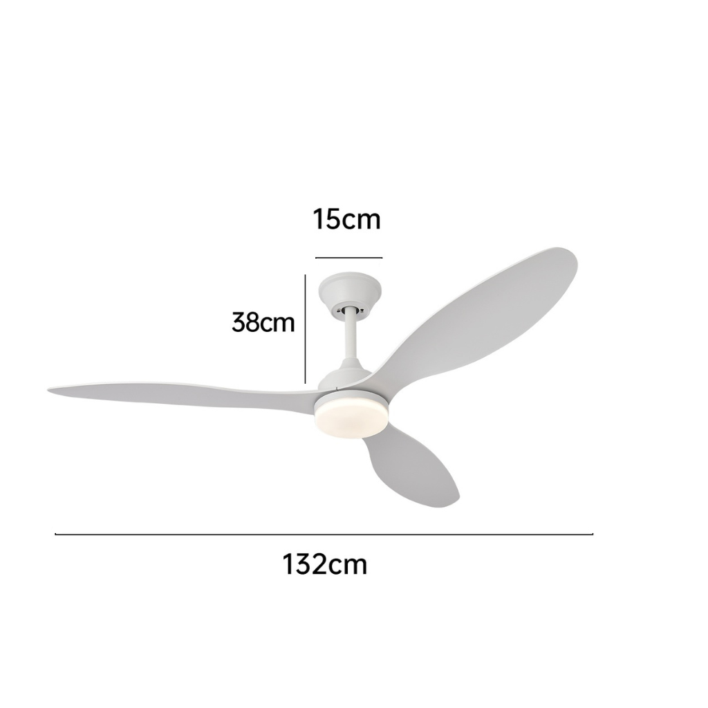 plafonnier ventilateur LED trois pales AERVIA vue 4 — Alenza