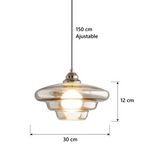 suspension en verre étagé SOLVIA dimensions diamètre et hauteur — Alenza