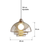 suspension en verre étagé SOLVIA dimensions modèle B diamètre et hauteur — Alenza