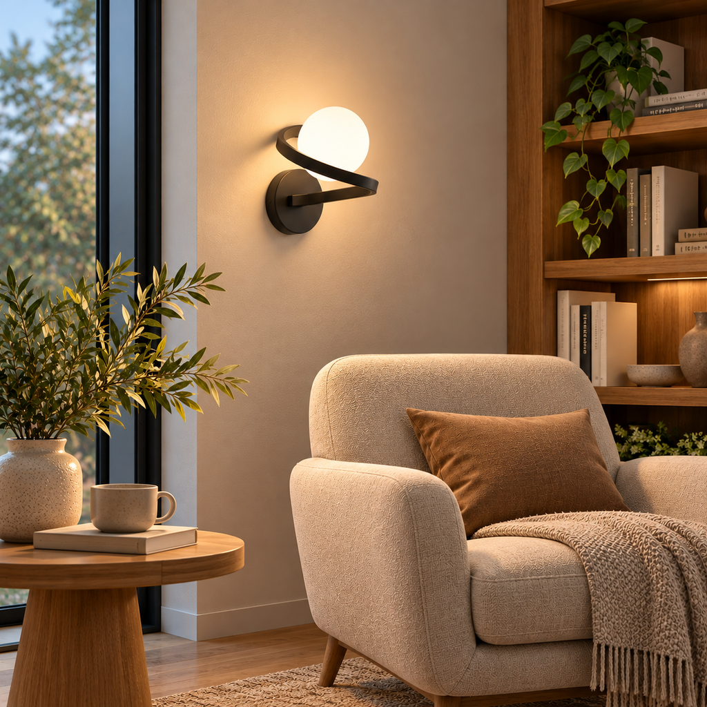 Applique murale LED avec globe opale LUNESSA - Image 3