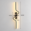 Grande applique murale LED noire ondulée – SKELVIK