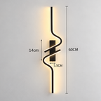 Grande applique murale LED noire ondulée – SKELVIK