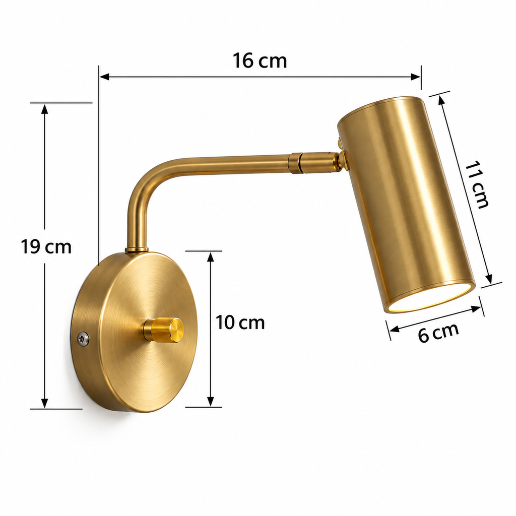 Applique murale laiton doré orientable avec interrupteur FAGINE - Image 8