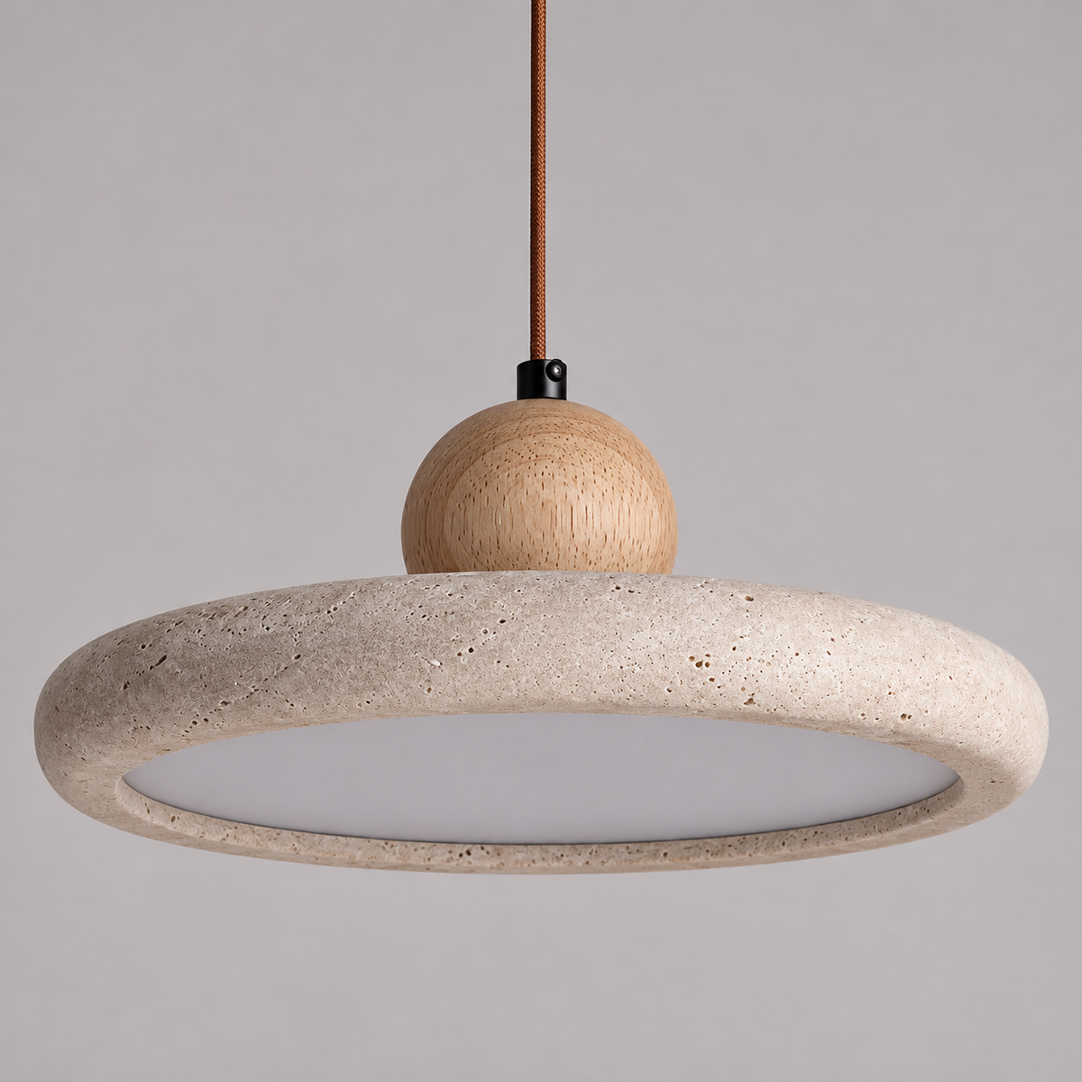 Suspension en Travertin et Bois LED SONOMA - Image 10