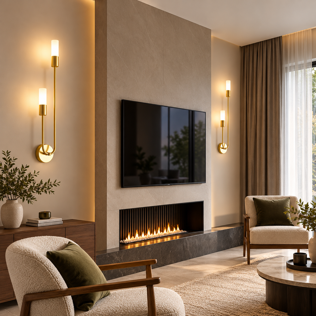 Applique murale LED double éclairage en laiton   VYRSKA