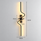 Grande applique murale LED noire ondulée – SKELVIK