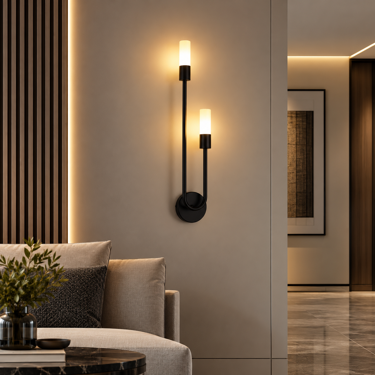 Applique murale LED double éclairage en laiton   VYRSKA