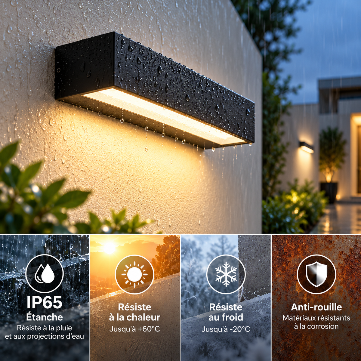 Applique murale extérieure LED IP65 en aluminium NOREL
