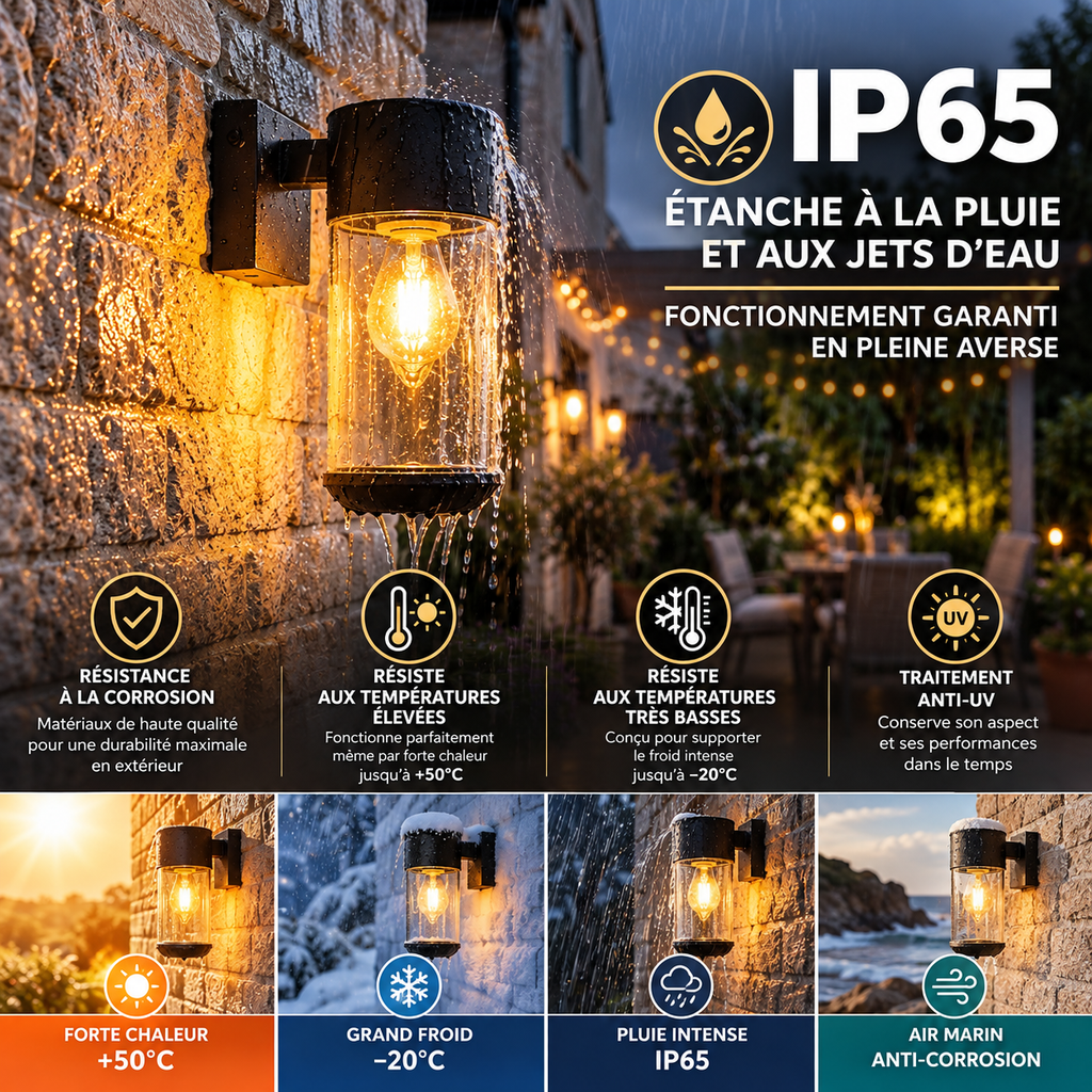 Applique murale extérieure étanche IP 65 en aluminium FALKA - Image 12