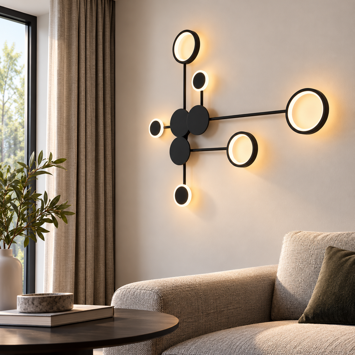 Grande applique murale LED design en métal ORBELIA