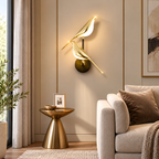 Applique murale LED dorée design orientable en forme d'oiseau SELENA