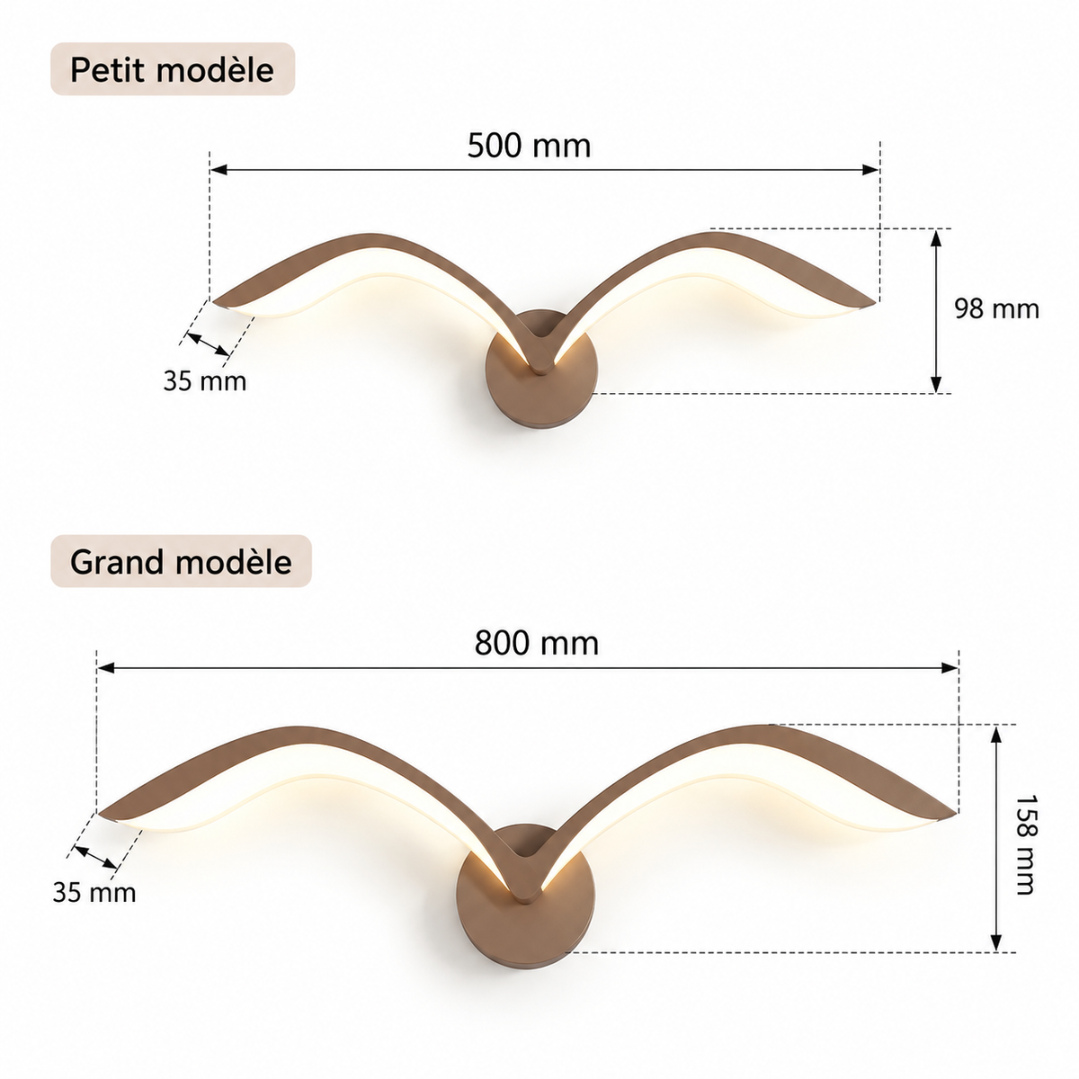 Applique murale oiseau LED en métal  ENVOLA - Image 11