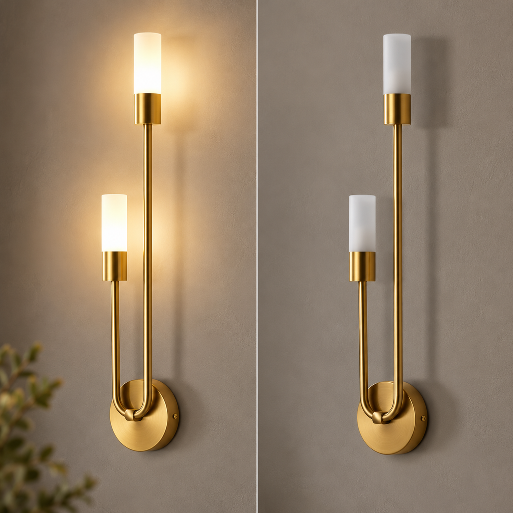 Applique murale LED double éclairage en laiton   VYRSKA