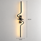 Grande applique murale LED noire ondulée – SKELVIK