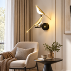 Applique murale LED dorée design orientable en forme d'oiseau SELENA