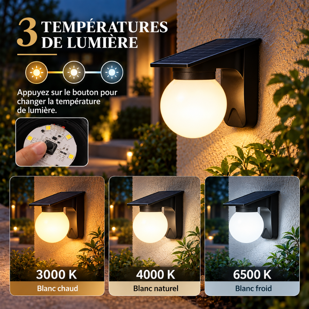 Applique murale extérieure solaire SOLENE