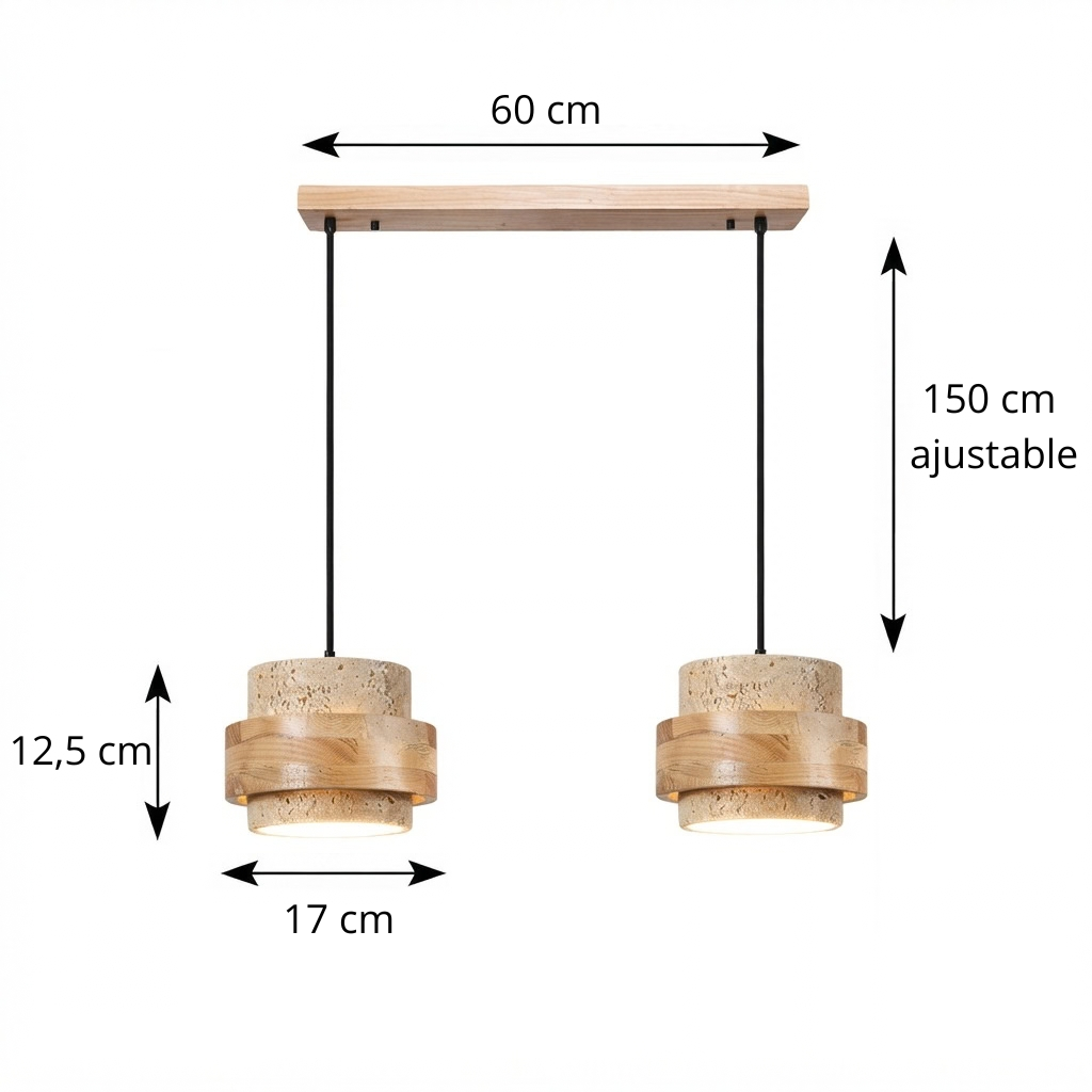 Suspension en travertin TIVANO