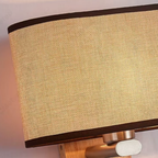 Applique liseuse, lin, bois, double éclairage variable, NORDYS