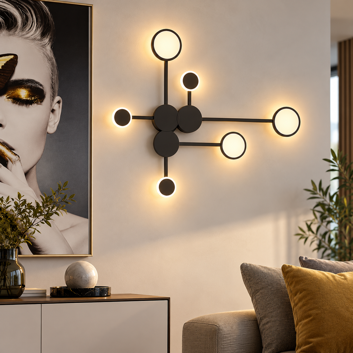 Grande applique murale LED design en métal ORBELIA