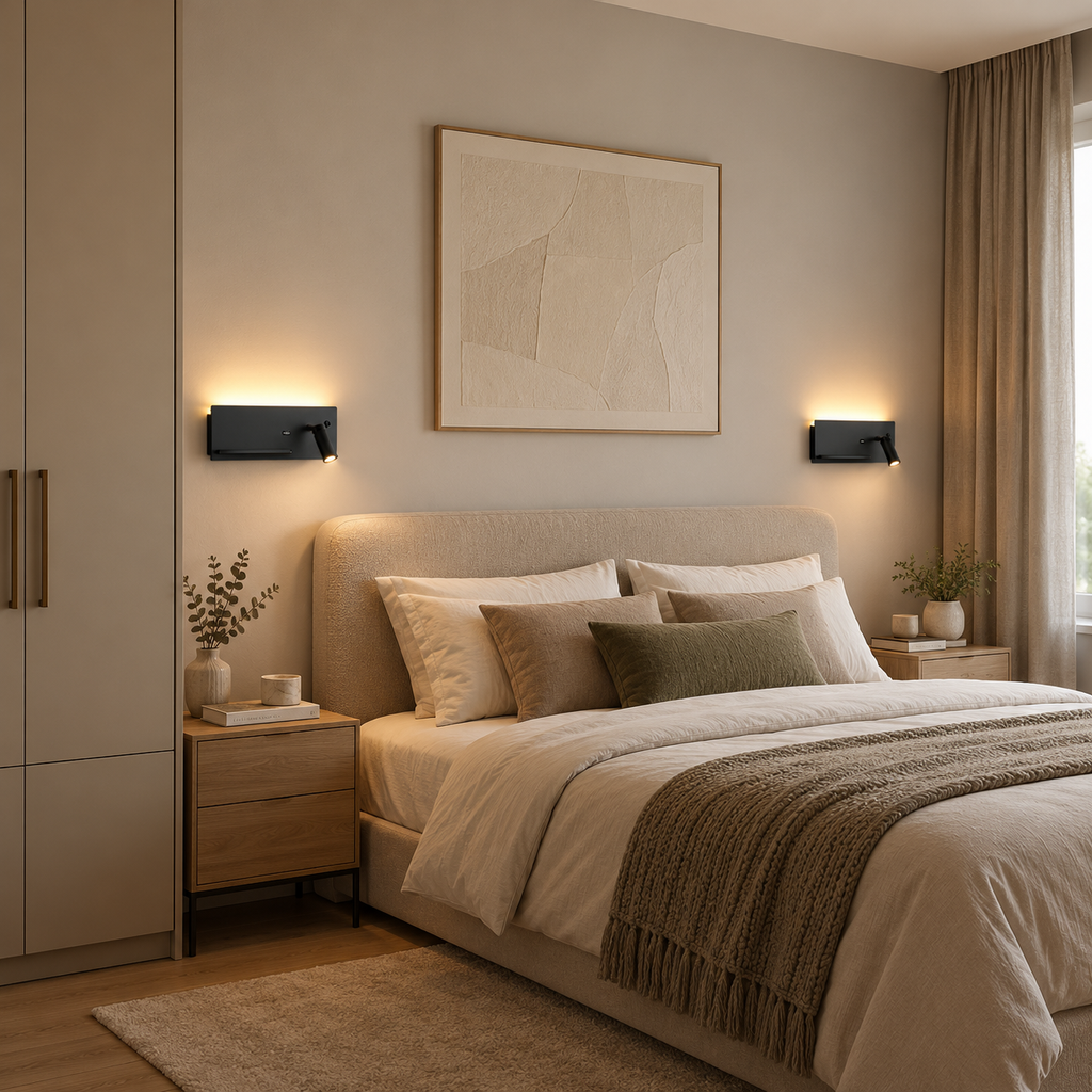 applique murale liseuse double éclairage avec chargeur induction et USB NALO - Image 4