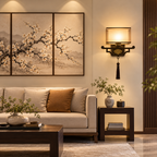 Applique murale japonaise en métal et tissu  SAKURA