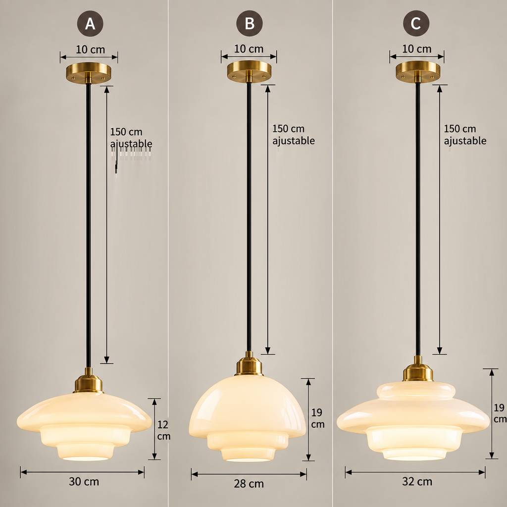 Suspension en verre gris fumé avec abat-jour étagé SOLVIA - Image 11