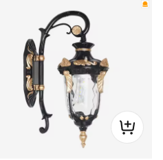 applique murale extérieure lanterne aluminium noir doré vintage LANTEA vue 1 — Alenza