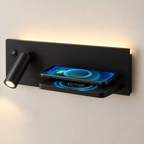 applique murale liseuse double éclairage avec chargeur induction et USB NALO - Image 7