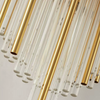 Applique murale Art déco, baguettes de verre et métal doré avec double éclairage SELIA