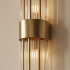 Applique murale Art déco, baguettes de verre et métal doré avec double éclairage SELIA