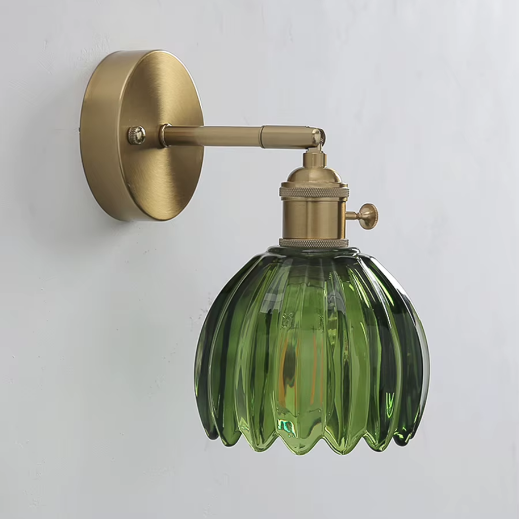 Applique murale fleur vintage articulée en laiton et verre CALYSTE - Image 11