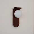 Applique murale bois et globe opalin  NORIA - Image 1