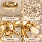 Suspension LED en cristal avec hauteur réglable DARENE