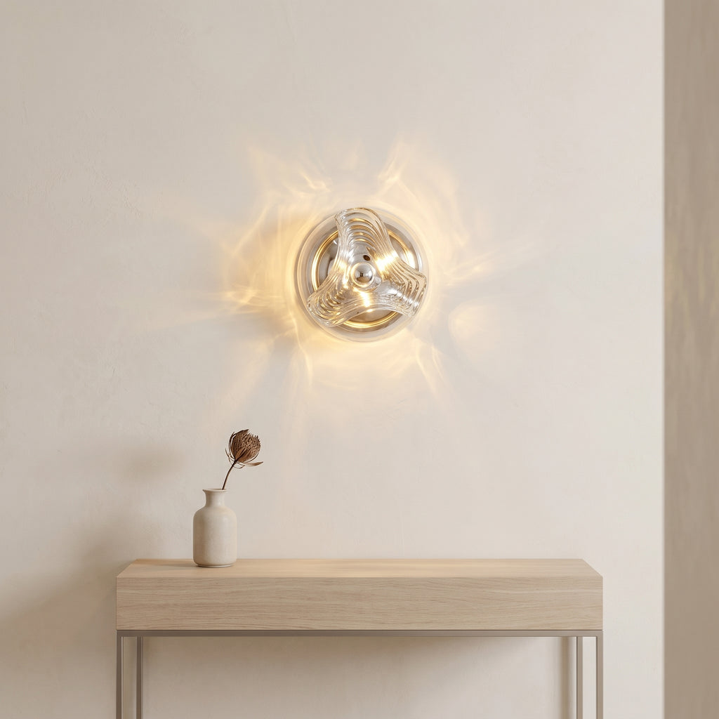 applique murale verre soufflé lumière tamisée salon — Alenza