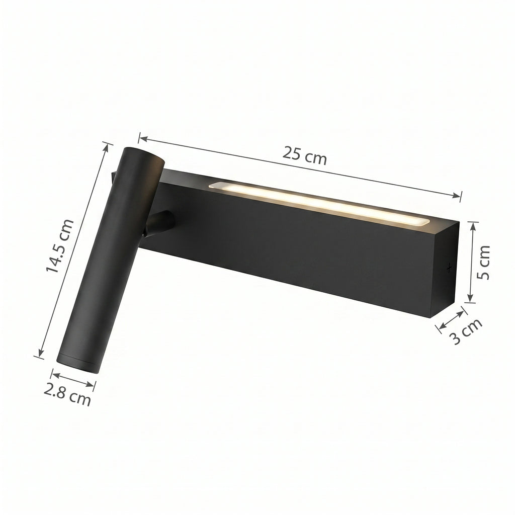 applique murale liseuse LED lumière indirecte chambre — Alenza