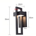 applique murale extérieure LED noire cadres géométriques QUADRA vue 1 — Alenza