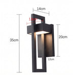 applique murale extérieure LED noire cadres géométriques QUADRA vue 1 — Alenza