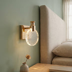 applique murale dorée métal verre tête de lit — Alenza