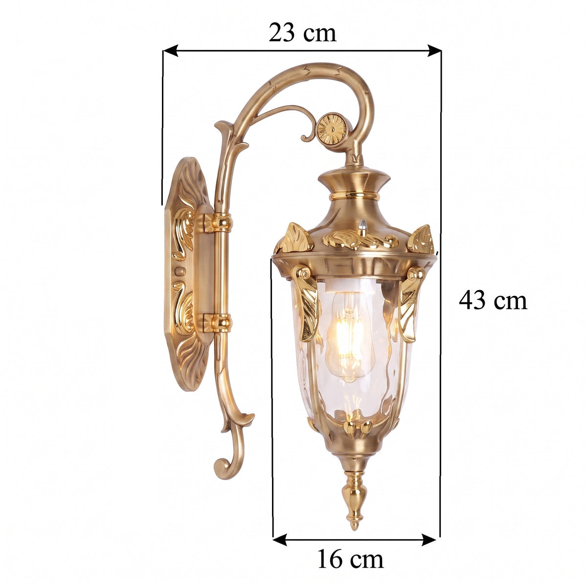 applique murale extérieure lanterne aluminium noir doré vintage LANTEA vue 4 — Alenza