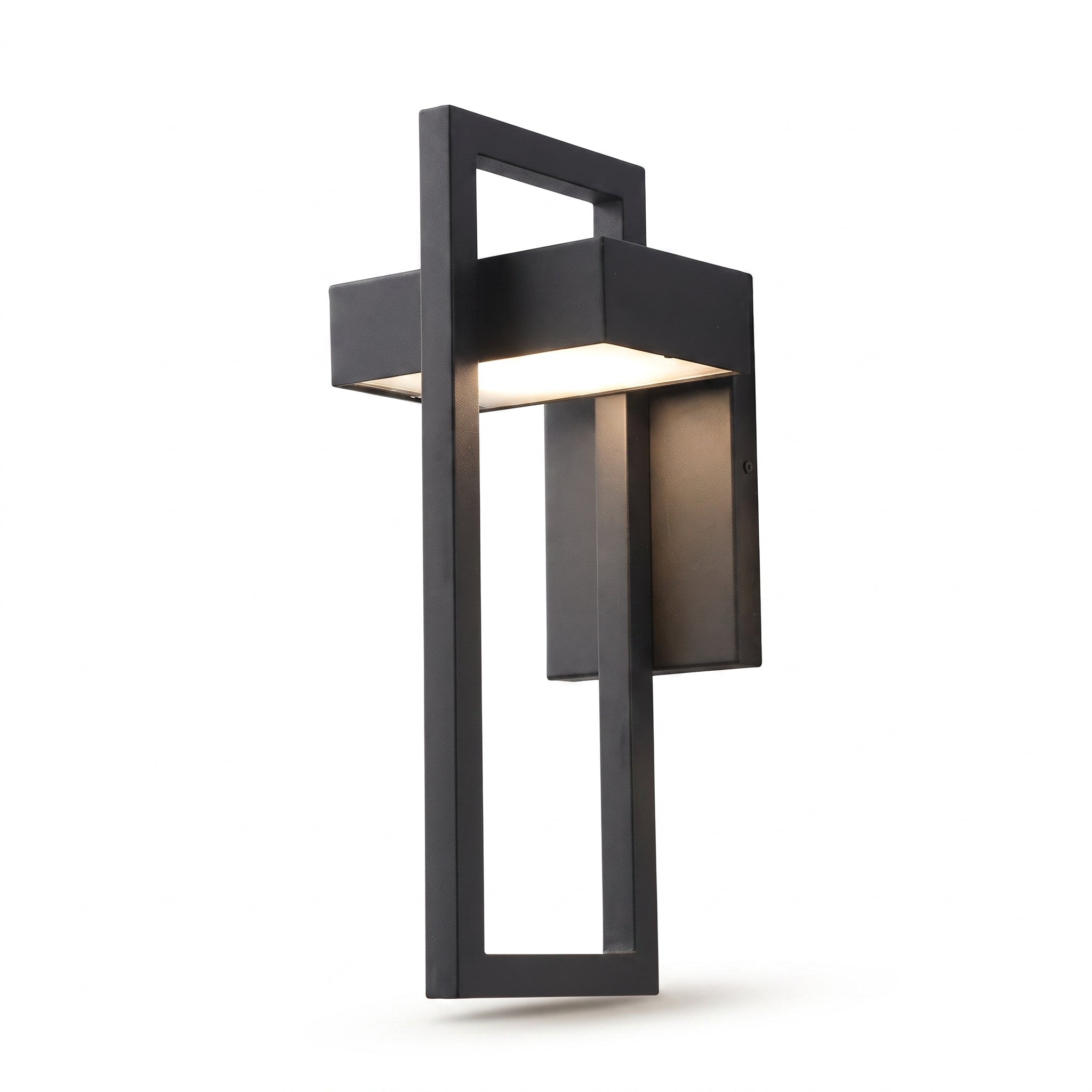 applique murale extérieure LED noire cadres géométriques QUADRA — Alenza