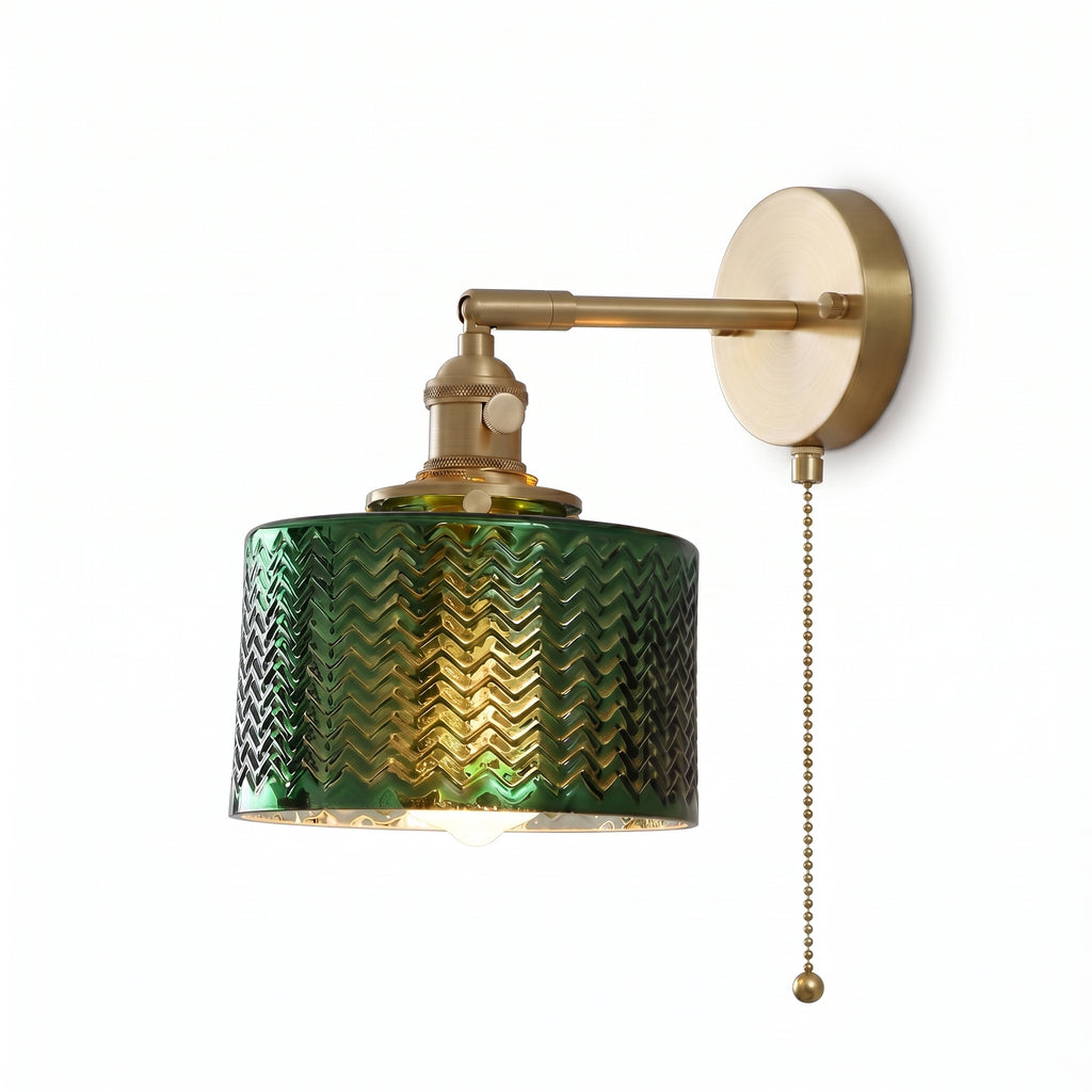applique murale laiton verre vintage tête articulée salon — Alenza