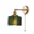 applique murale laiton verre vintage tête articulée salon — Alenza