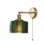applique murale laiton verre vintage tête articulée salon — Alenza