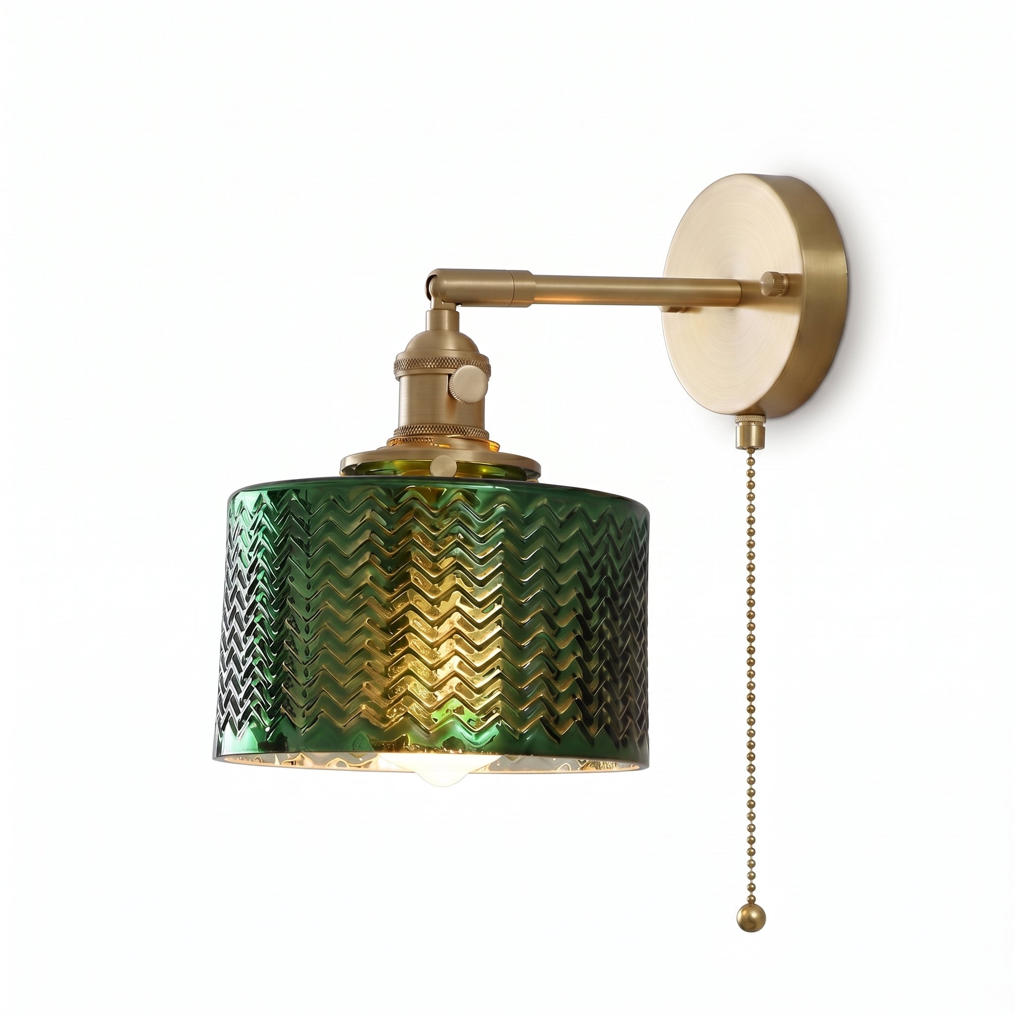 applique murale laiton verre vintage tête articulée salon — Alenza