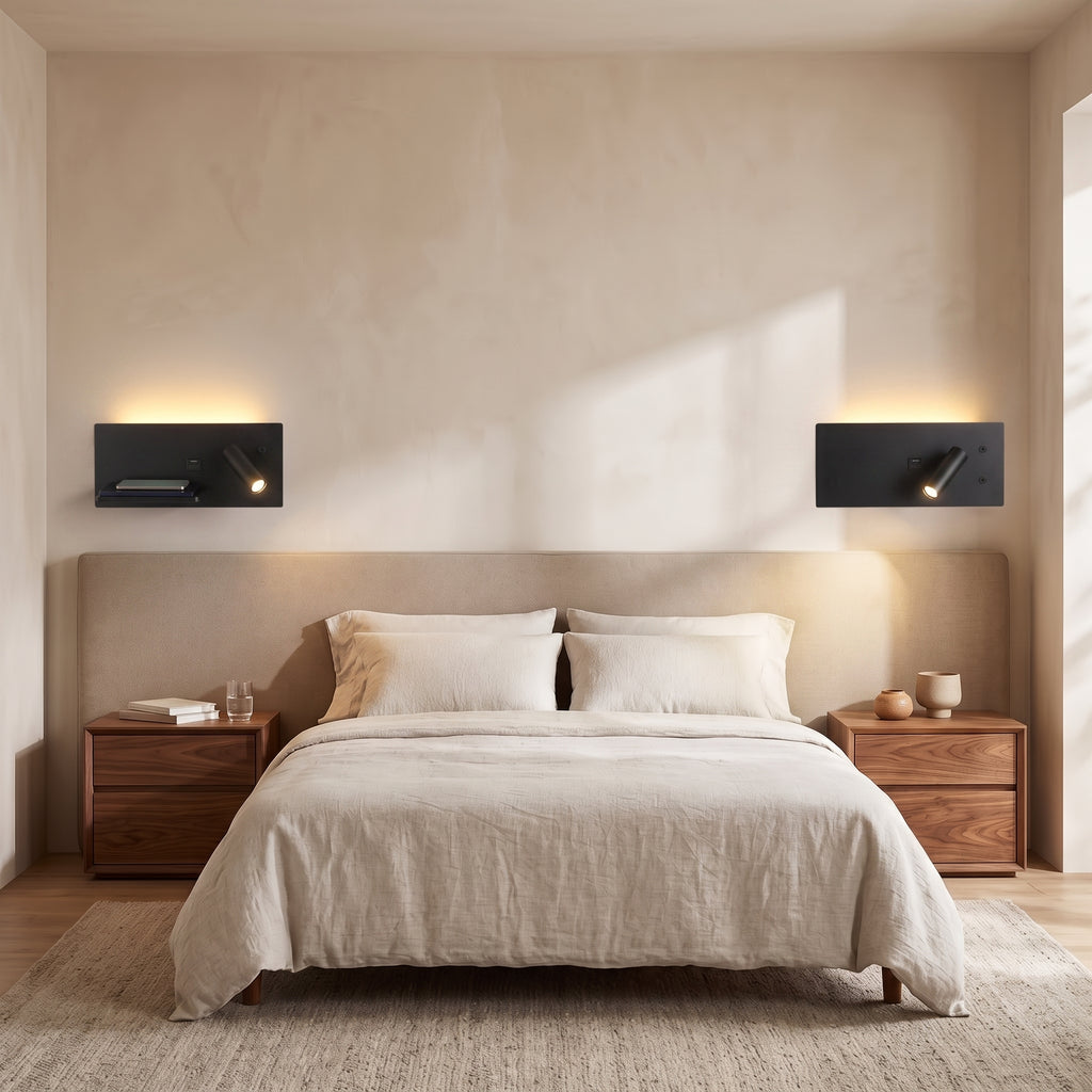 applique murale liseuse chargeur induction et USB NALO vue 4 — Alenza