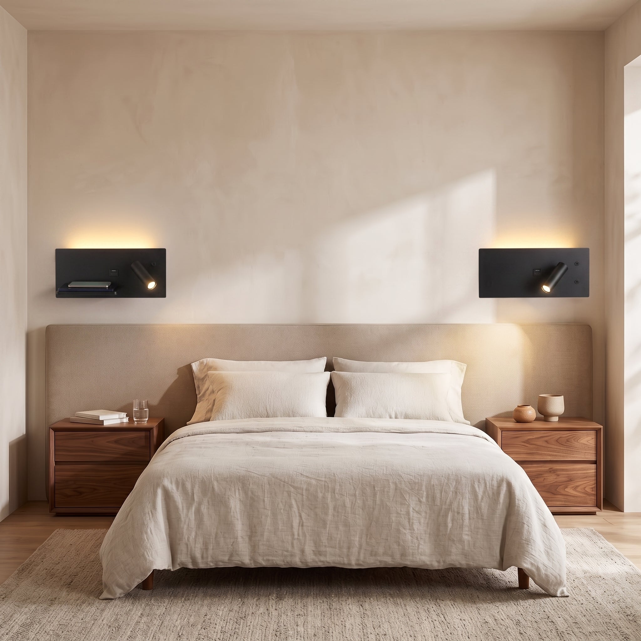 applique murale liseuse chargeur induction et USB NALO vue 4 — Alenza